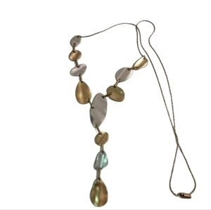 Bancroft Necklace Tier Drop two tone Colors Silver Gold goldtone chain